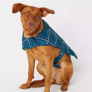 Dog Coat green plaid sz M